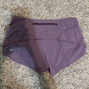 Purple lululemon speed up shorts 2.5 inch